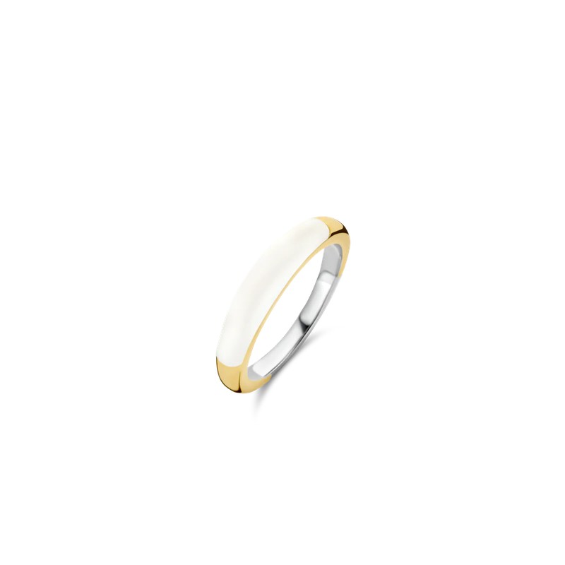 Anillo Ti Sento Plata Dorada Y Gata Blanca Wa Joyeria