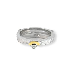 Alianza MIQUEL SARDÀ de plata, oro y diamante - T/14. 25225