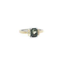 Anillo de plata, oro y ágata musgosa. 26251/14