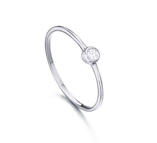 Anillo LECARRÉ solitario oro blanco y diamante. GA014OB.15