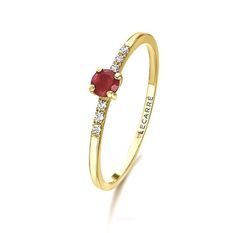 Anillo LECARRÉ oro, diamantes y rubí. GA138RU.11
