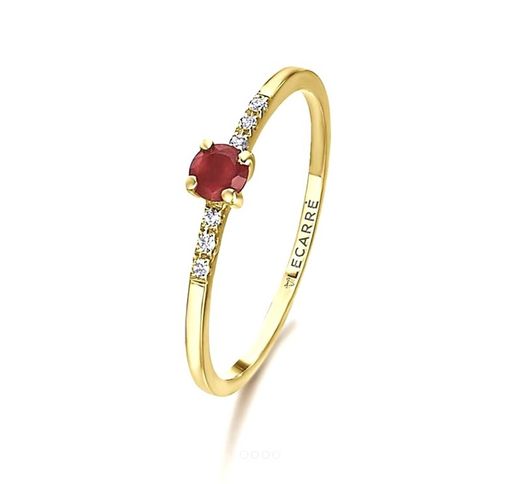 Anillo LECARRÉ oro, diamantes y rubí. GA138RU.11