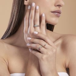 Anillo MABINA 3-Chic de plata bañada en oro. 523252