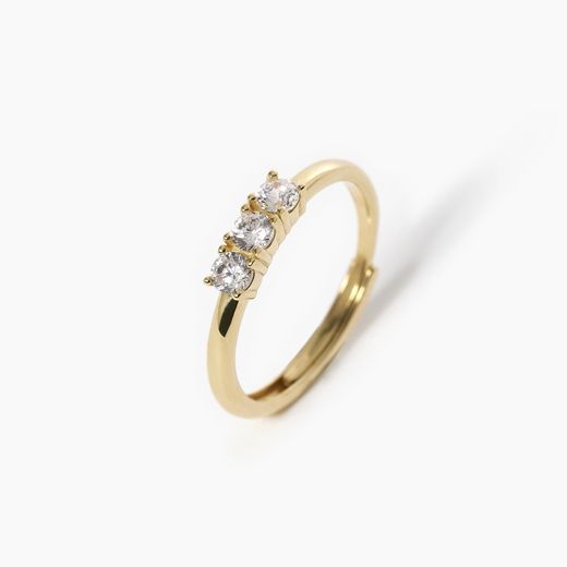 Anillo MABINA 3-Chic de plata bañada en oro. 523252