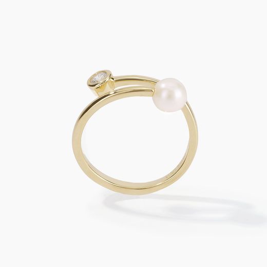 Anillo MABINA Giselle de plata bañada en oro. 523197