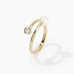 Anillo MABINA Giselle de plata bañada en oro. 523197