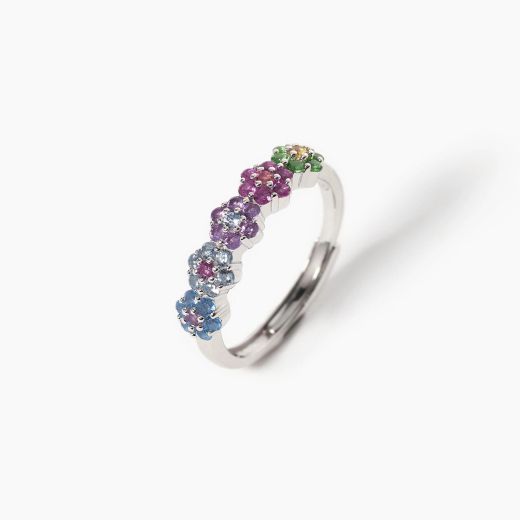 Anillo MABINA Flor de plata. 523246