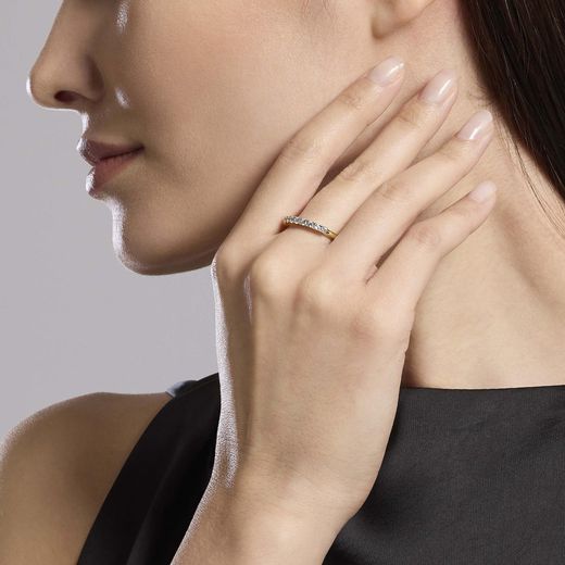 Anillo MABINA Seventies de plata bañada en oro. 523458