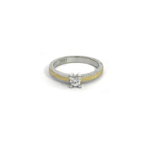 Anillo MIQUEL SARDÀ de plata, oro y diamante. 25432