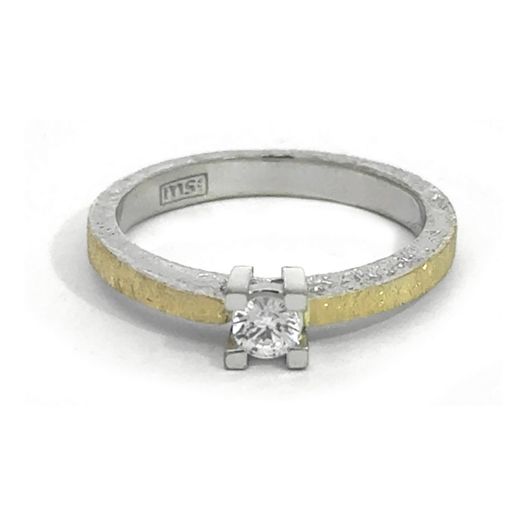 Anillo MIQUEL SARDÀ de plata, oro y diamante. 25432