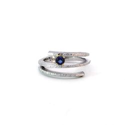 Anillo MIQUEL SARDÀ de plata, oro y zafiro. 23423