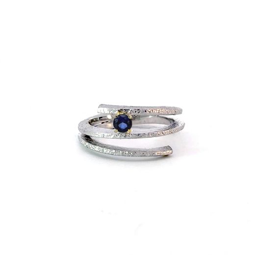 Anillo MIQUEL SARDÀ de plata, oro y zafiro. 23423