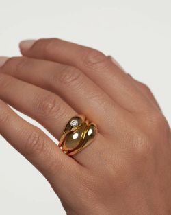 3 Anillos PDPAOLA SUGAR Plata chapada y circonita AN01-994-14
