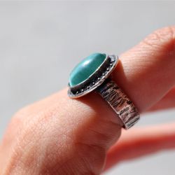 Anillo PLATADEPALO Mujer Meikai de plata 925 y piedra azul turquesa. WR156X T/16