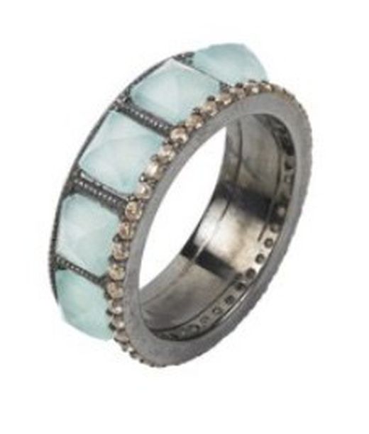 Anillo SUNFIELD de plata con baño de rodio negro