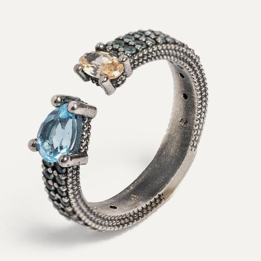 Anillo SUNFIELD Hygea Sunrise Cava y Aguamarina. AN064852/17