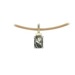 Colgante MIQUEL SARDÀ de plata, oro y ágata musgosa. 26250