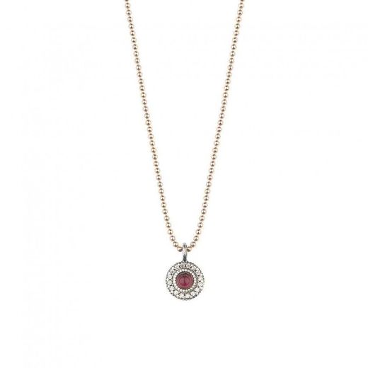 Colgante SUNFIELD de plata, turmalina rosa y circonitas. CL061194/26