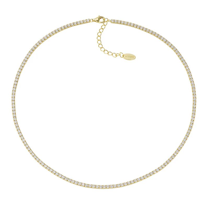 Collar AMEN dorado Tennis Mania con circonitas blancas. CLT2GB