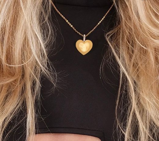 Collar AMEN-EMOTION acero chapado corazón y esmalte. EMACCLCUG3