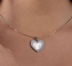 Collar AMEN-EMOTION acero con corazón y esmalte. EMACCLCUB3