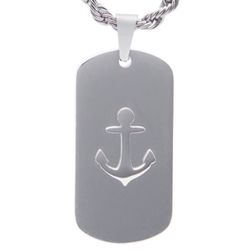Collar AMEN-EMOTION acero con corazón y esmalte. EMACCLTAANB