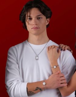 Collar AMEN-EMOTION acero con corazón y esmalte. EMACCLTAANB