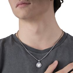 Collar AMEN-EMOTION acero con corazón y esmalte. EMACCLTOB3