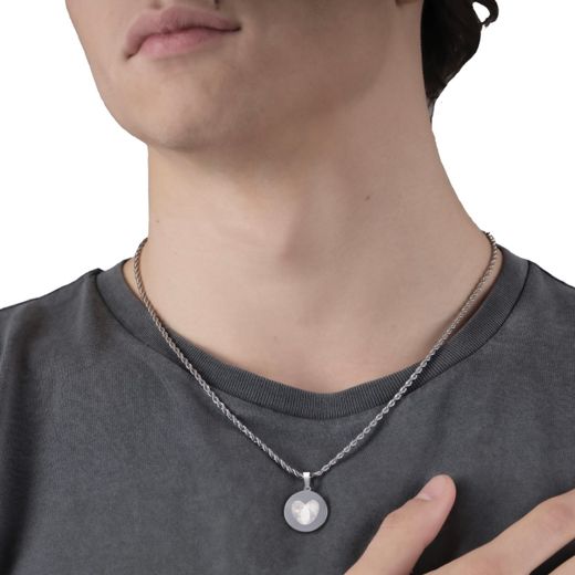 Collar AMEN-EMOTION acero con corazón y esmalte. EMACCLTOB3