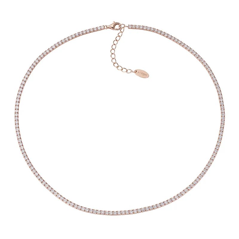 Collar AMEN Tennis Mania Rosé con circonitas blancas. CLT2RB
