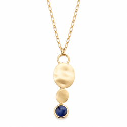 Collar IPPOCAMPO plata bañada en oro con cuarzo azul. IPEL82