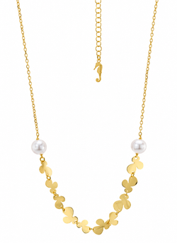 Collar IPPOCAMPO plata bañada en oro con perlas. IPEL269