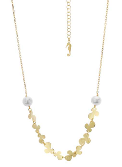 Collar IPPOCAMPO plata bañada en oro con perlas. IPEL269