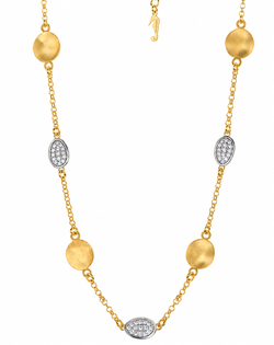 Collar IPPOCAMPO plata bañada esferas ovaladas circonitas. IPEL123