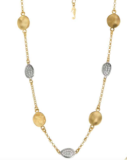 Collar IPPOCAMPO plata bañada esferas ovaladas circonitas. IPEL123