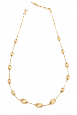 Collar IPPOCAMPO plata bañada esferas ovaladas. IPCR21