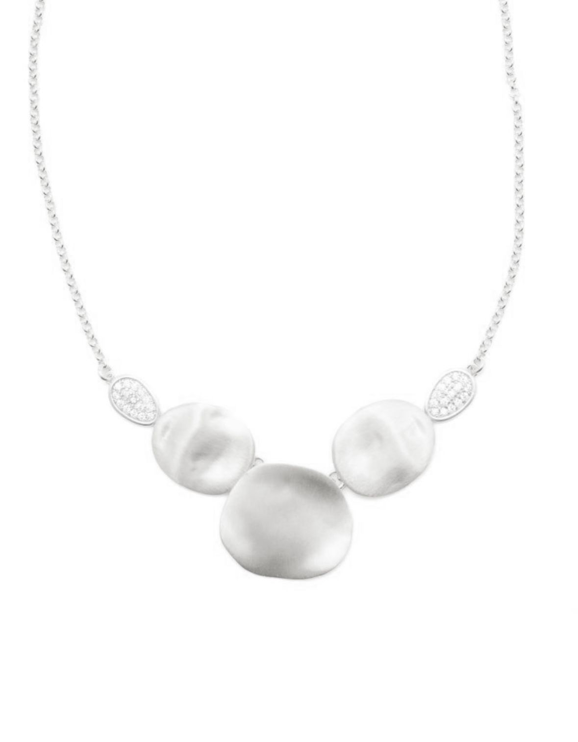 Collar IPPOCAMPO plata planchas mate y circonitas. IPEL105