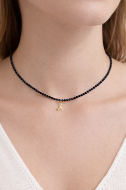 Collar SATERRA espinela y libélula de oro.