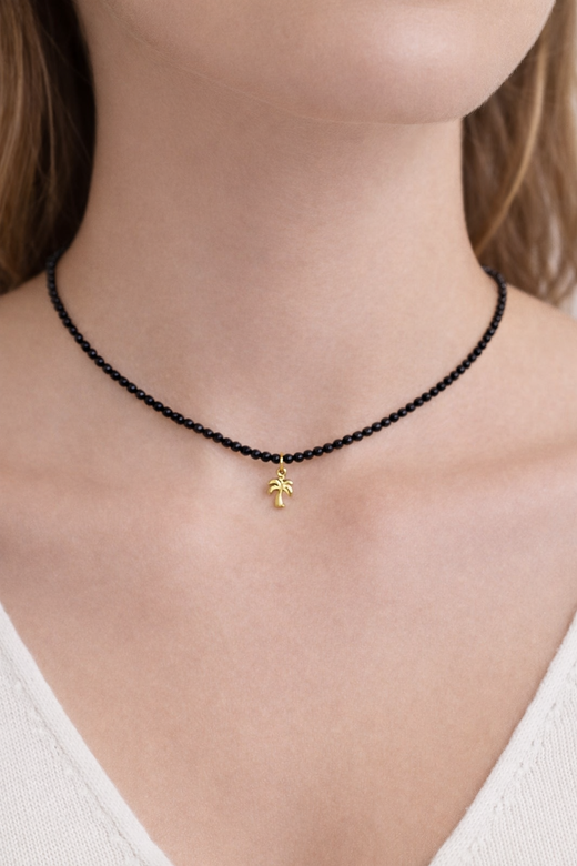 Collar SATERRA espinela y palmera de oro.