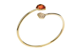 Esclava IPPOCAMPO plata bañada y piedra champagne. IPEL262