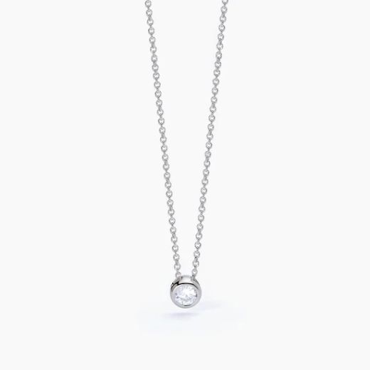 Gargantilla MABINA de plata con circonita redonda. 553544