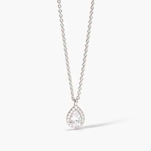 Gargantilla MABINA de plata y colgante de gota. 553662
