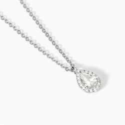 Gargantilla MABINA de plata y colgante de gota. 553662