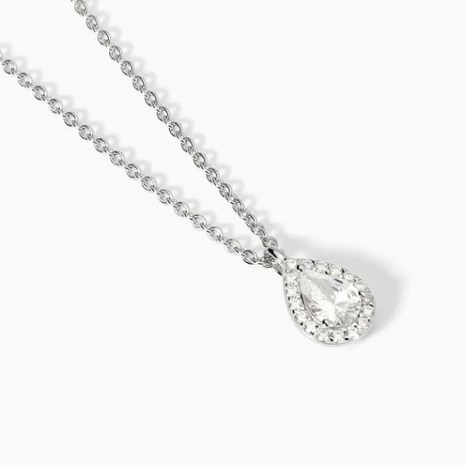 Gargantilla MABINA de plata y colgante de gota. 553662