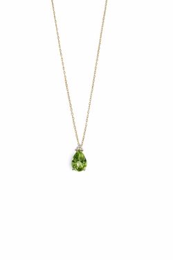 Gargantilla SATERRA oro con peridoto y diamantes.