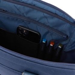 Maletín PIQUADRO de poliéster y cuero azul.CA5849W115/BLU