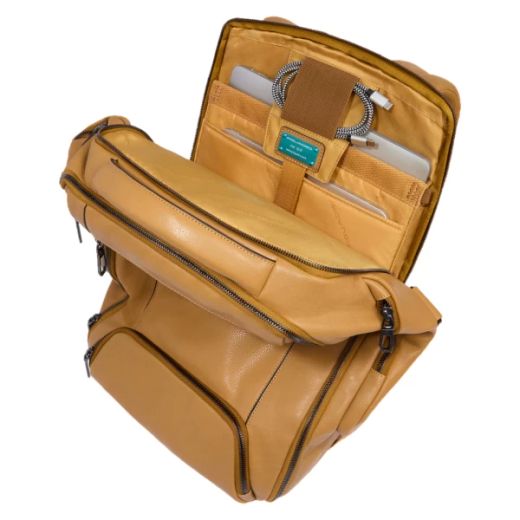 Mochila PIQUADRO Amarilla, Piel, IPAD@PRO 12,9¨. CA6689S134/G