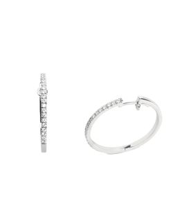 Pendientes aros de oro y diamantes.