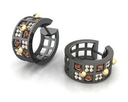 Pendientes BOHEMME de plata con detalles en oro amarillo laminado de 18 kts. 7CHO011E