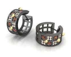 Pendientes BOHEMME de plata con detalles en oro amarillo laminado de 18 kts. 7CHO011E